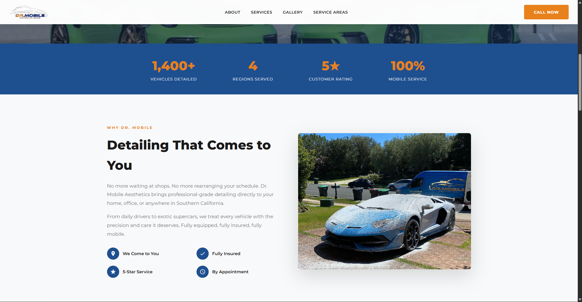 Dr Mobile Aesthetics - custom auto detailing website Los Angeles